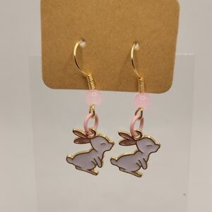 Pink Bunny Earrings